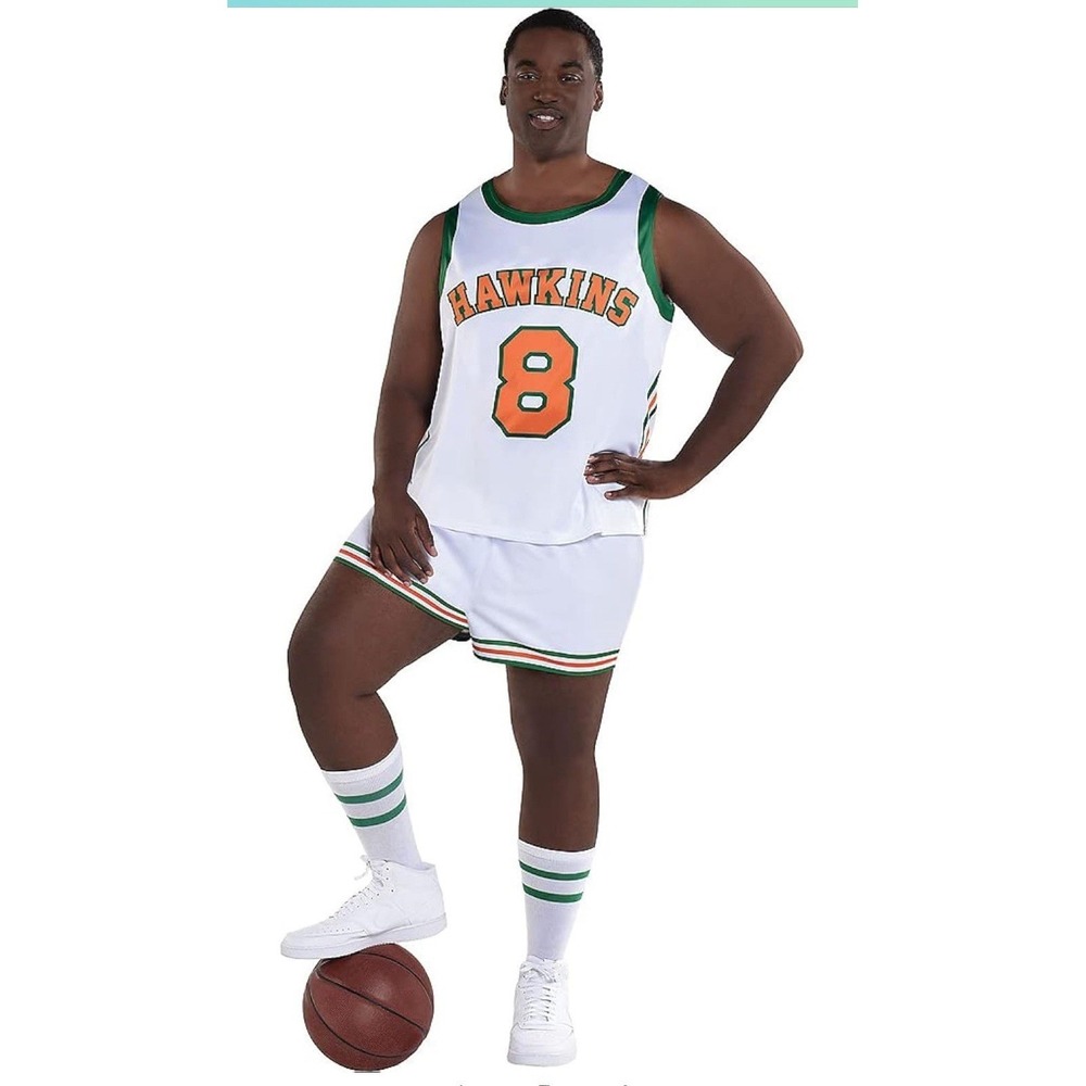 Stranger Things Lucas Basketball Uniform Adult Plus‎ XXL 48-52 Halloween Costume